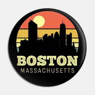 Boston Massachusetts Vintage Sunset Pin