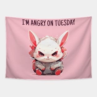 Angry tuesday rabbit Tapestry