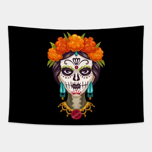 Dia de los muertos Halloween Shirt Tapestry by DeraTobi