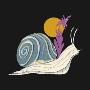 Snail and the sun - blue and pink T-Shirt