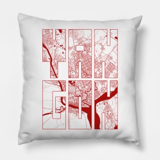 Yangon, Myanmar City Map Typography - Oriental Pillow