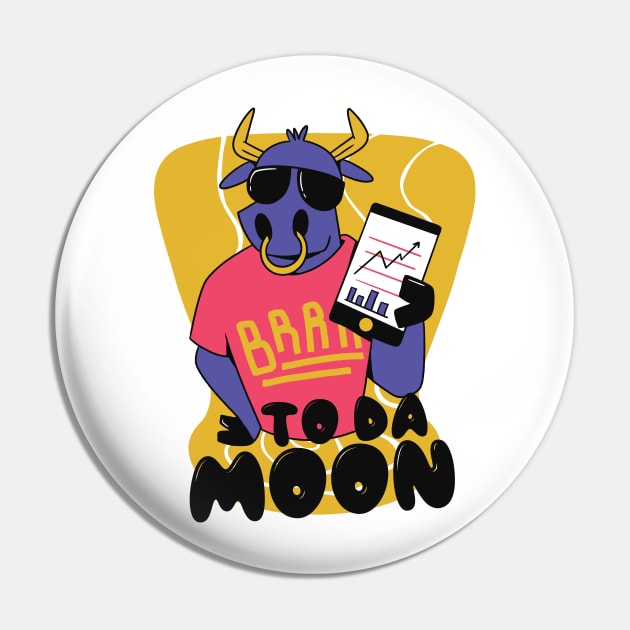 To Da Moon Stock Market Stock Broker Investor Heartbeat Pin by Printroof