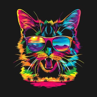 American Shorthair Dog Sunglasses Pop Art T-Shirt