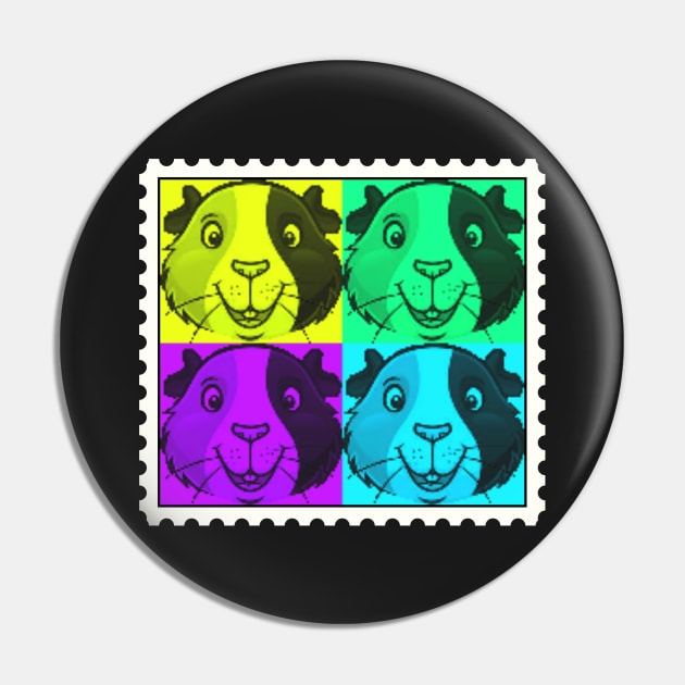 Guinea Pig Postage Stamp Pin by ARTWORKandBEYOND