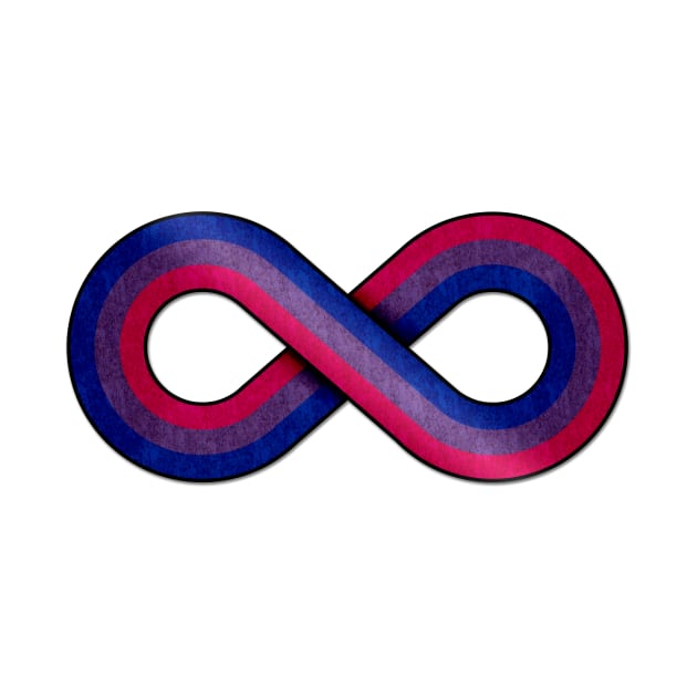 Large Infinity Vector Symbol Striped with Bisexual Pride Flag by LiveLoudGraphics