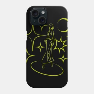 dancing girl with moon and stars Phone Case