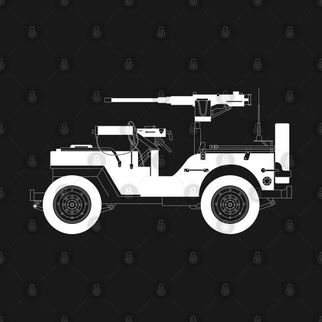 Willys MB White Outline by kindacoolbutnotreally