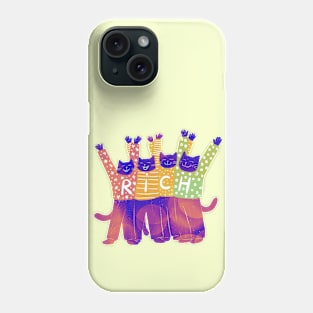 The four COOL blue cats celebrate having a RICH life Phone Case