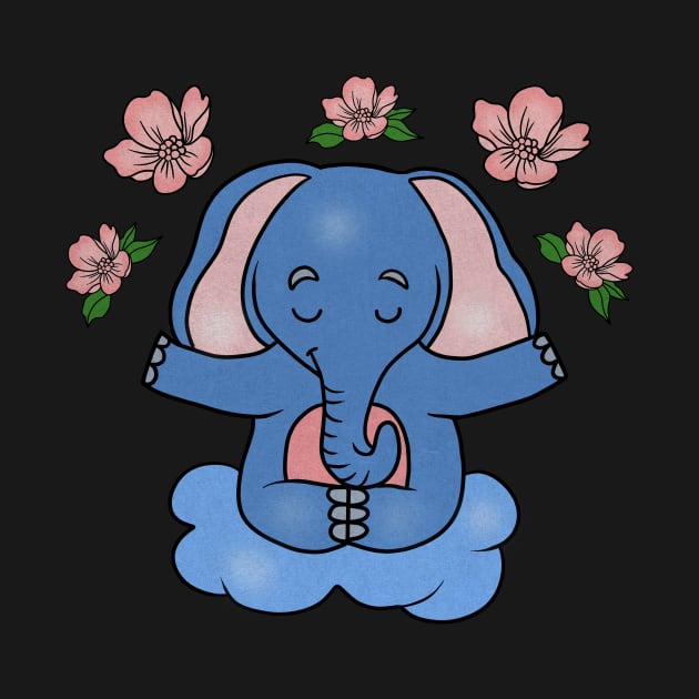 Elephant Yoga, Meditation Floral Zen by dukito