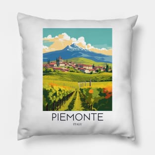 A Pop Art Travel Print of Piemonte - Italy Pillow