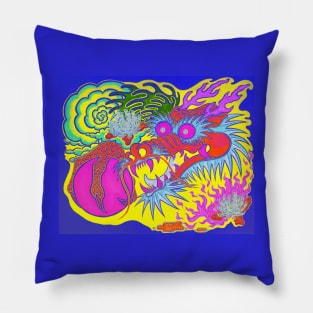 Neon Dragon With 4 Elements Variant 25 Pillow