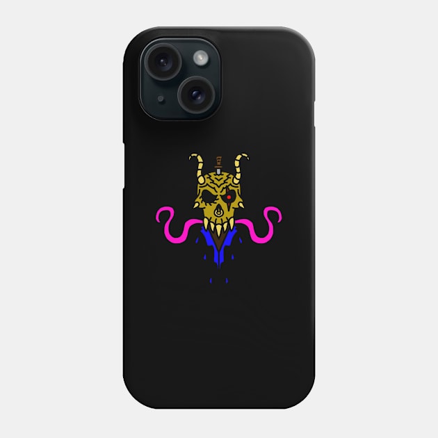 Octo Skull with Horns Phone Case by GiantAlienMonster