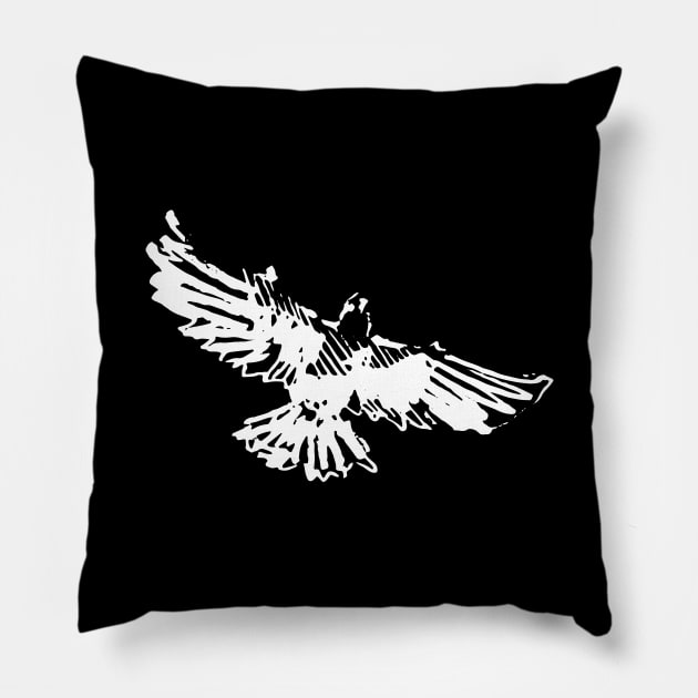 Falcon in Flight Pillow by SeaAndLight