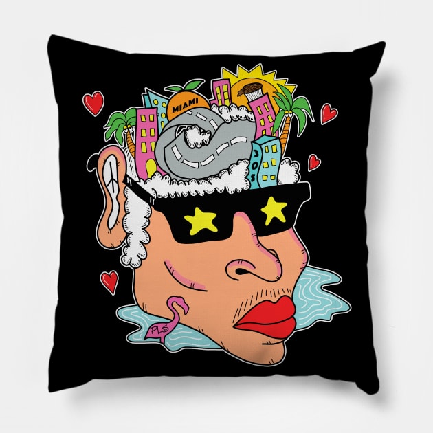 Miami State of Mind Pillow by PLS