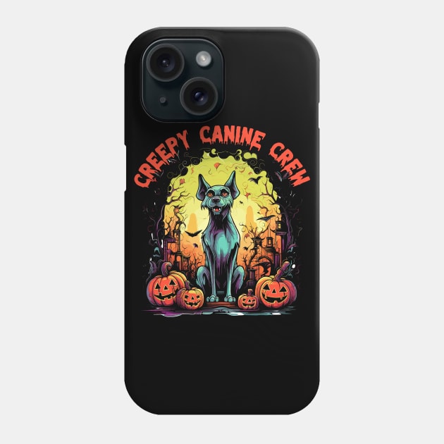 Creepy Canine Crew Dog Witch Halloween Phone Case by Rosemat