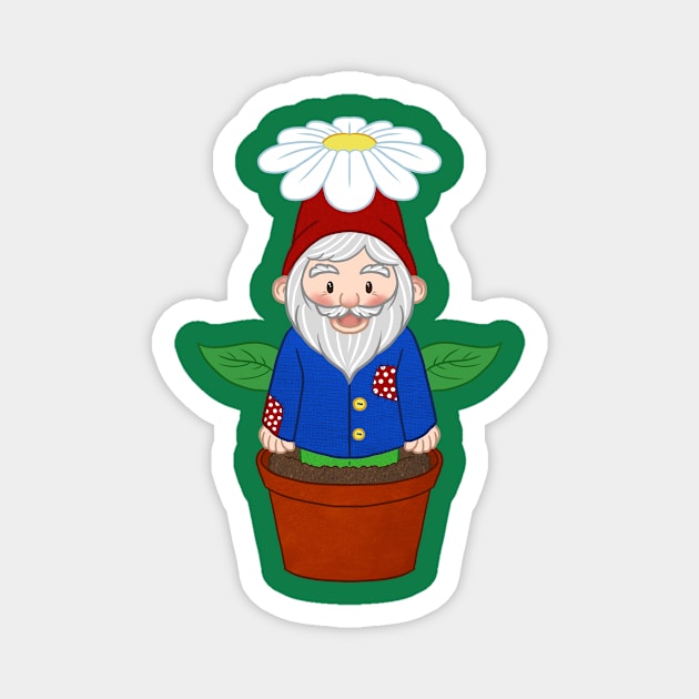 Bloomin' Gnome Magnet by Breeze-Kruse