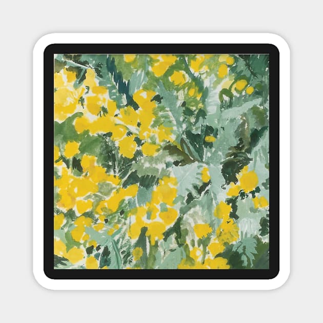 Golden wattle by Jo Reitze Magnet by joreitzeartist