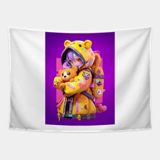 AKBLM - NOT WITHOUT MY TEDDY KUMIKO POP KEI ポップ系  | KAWAII AESTHETIC ANIME GIRL Tapestry