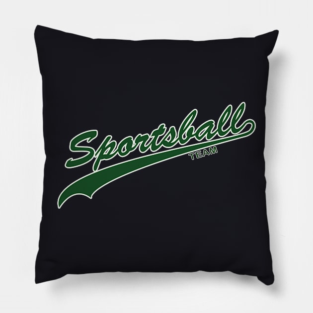 Sportsball! (Green & White) Pillow by nerdprince