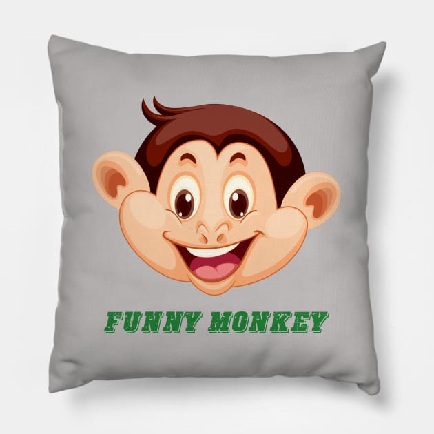 Funny monkey face Pillow by This is store