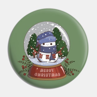 Christmas Snow Globe Snowman Pin