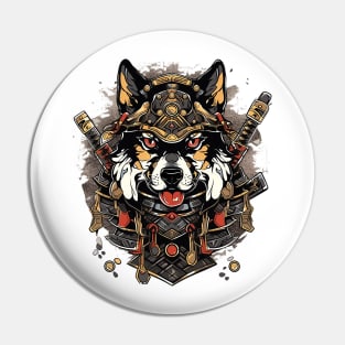 samurai dog Pin