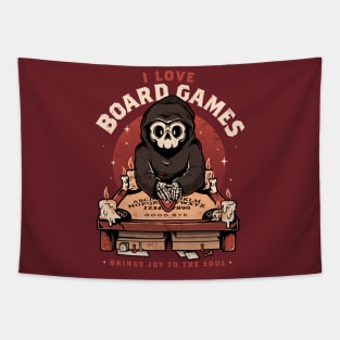 I Love Board Games - Funny Creepy Skull Gift Tapestry