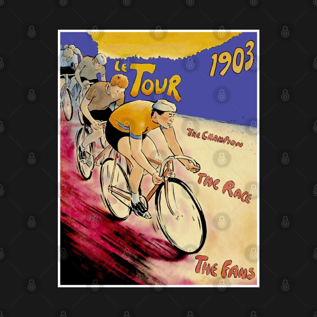 Le Tour Vintage 1903 Competing  Bicycle Racing Print by posterbobs