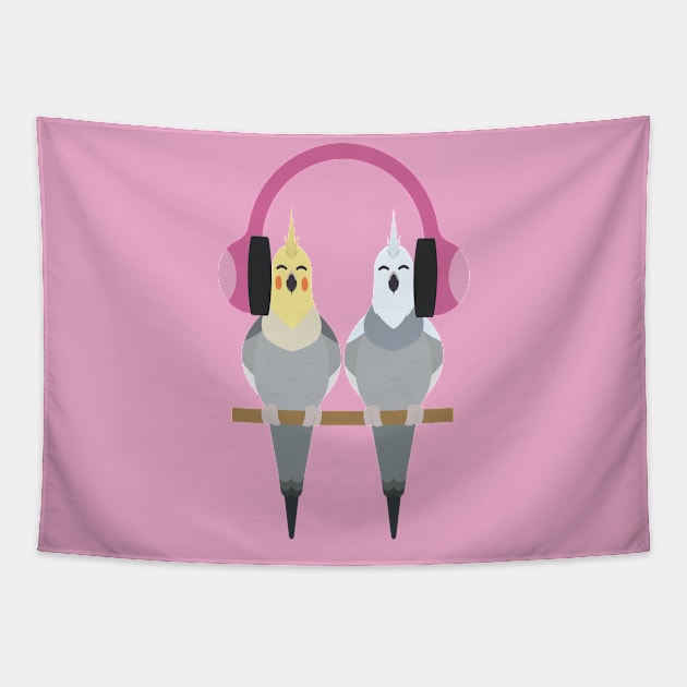 Cockatiel Chorale Tapestry by Bluefooted