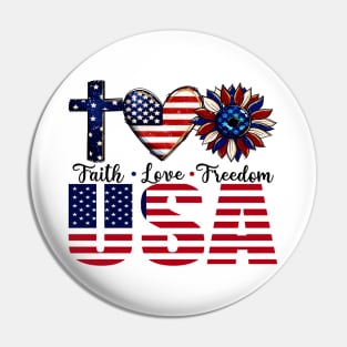 Faith Love Freedom Pin