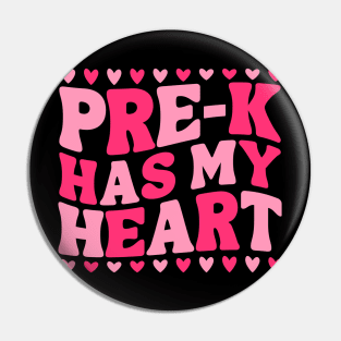 Cute Pre-k Has My Heart Funny Pre-k teacher Education Preschool heart Pin