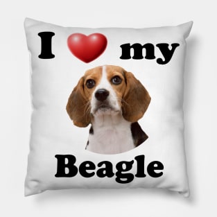 I Love My Beagle Pillow