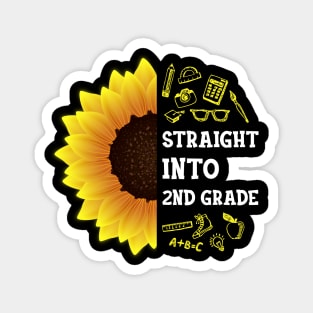 Straight into Second grade Back To School Sunflower Magnet