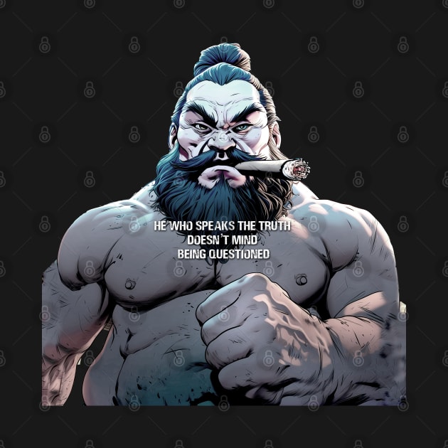 Puff Sumo: He who speaks the truth doesn’t mind being questioned on a dark (Knocked Out) background by Puff Sumo