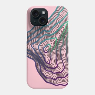 Contour map of Mount Everest purple and green Phone Case