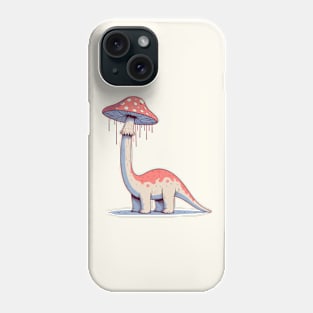 Funny simple Mushroom Hat Dinosaur Brontosaurus Phone Case