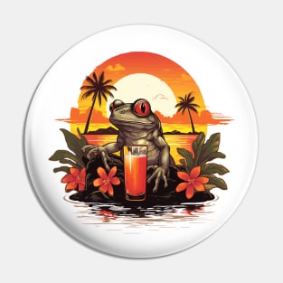 Coqui Frog with Drink - Island Hopping Pin