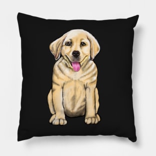 Labrador retriever- cute Golden Labrador retriever puppy dog Pillow