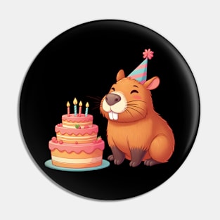 Capy Birthday Capybara Kawaii T-Shirt Pin