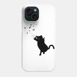 Black cat playing trumpet Phone Case