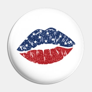 American Kiss with puckered Lips Pin