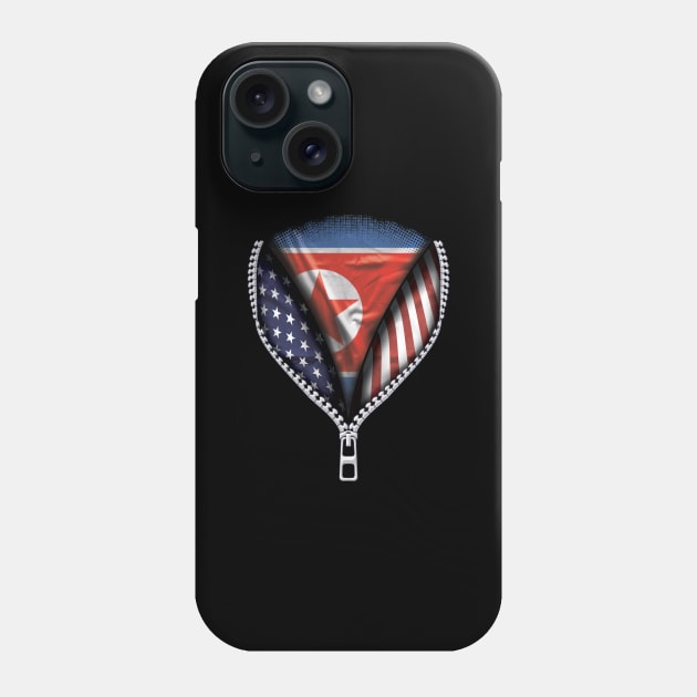 North Korean Flag  North Korea Flag American Flag Zip Down - Gift for North Korean From North Korea Phone Case by Country Flags
