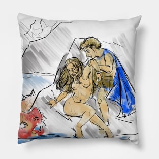 Andromeda and Perseus - the mythology of Greece Pillow