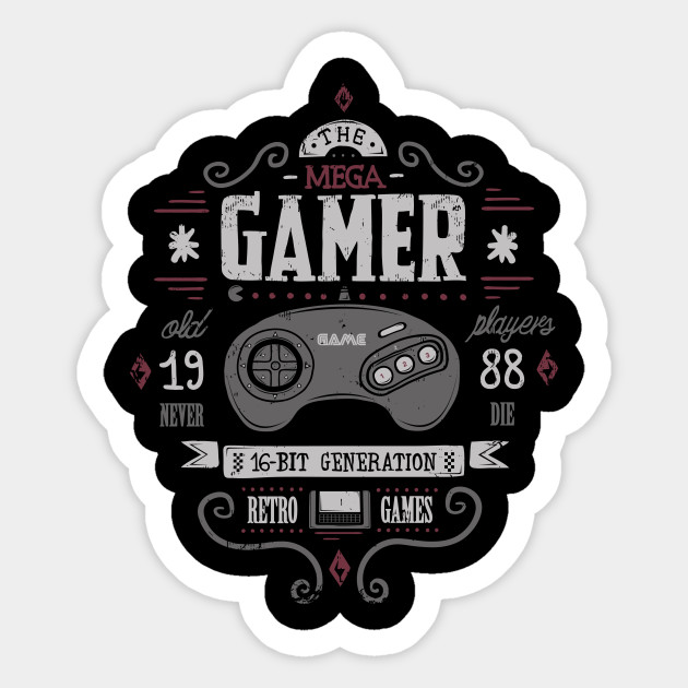 Retro Gaming Sega Genesis 16 Bit Cartridge Gamer Megadrive Sticker Teepublic