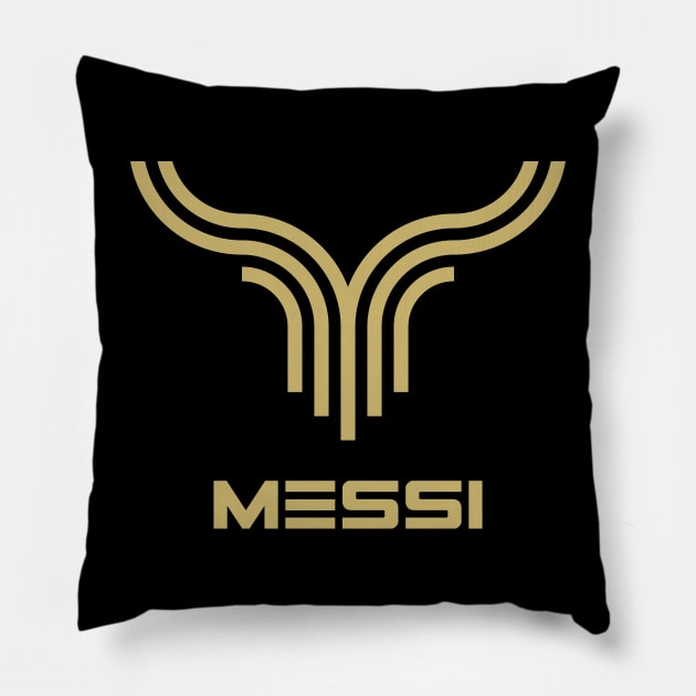 The Messi Logo: A Stunning Tribute to the GOAT of Football Pillow by Magicform