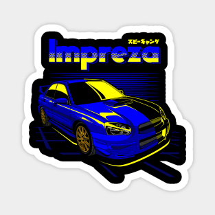 Subaru Impreza WRX Blue Outline S20 SC Magnet