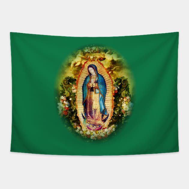 Our Lady of Guadalupe Mexican Virgin Mary Mexico Aztec Tilma 20-105 Tapestry by hispanicworld