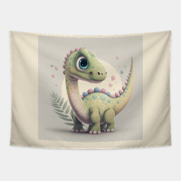 Max der grüne Brachiosaurus Tapestry by EUWO