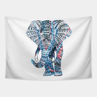 Intricate Asian Elephant Colorful Illustration Tapestry