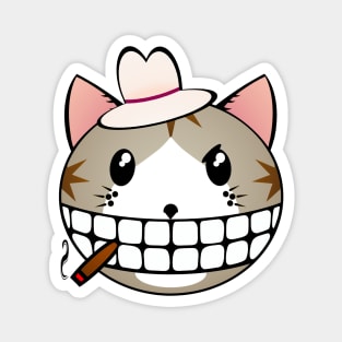 Gangster Cat - Grey Tabby Tuxie Magnet